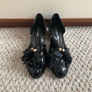 Jeffrey Campbell Patent Pearl Heeled Tassel Loafers